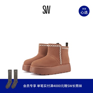 FLATFORM PEARL 冬季 新款 饰边厚底加绒雪地靴女 珍珠装 NELLIE