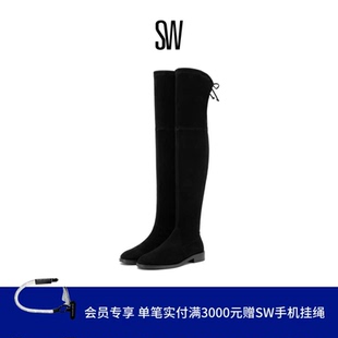 SW CITY JOCEY BOOT 秋冬经典低跟圆头系带长筒过膝靴女