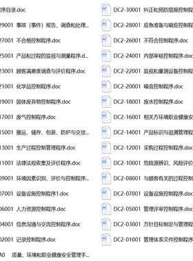 ISO三合一质量体系审核资料文件9001环境14001职业健康安全45001