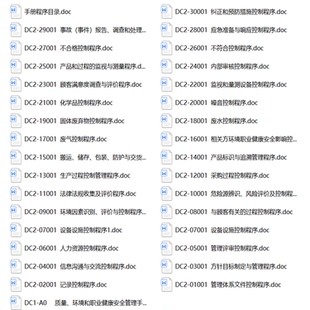 ISO三合一质量体系审核资料文件9001环境14001职业健康安全45001