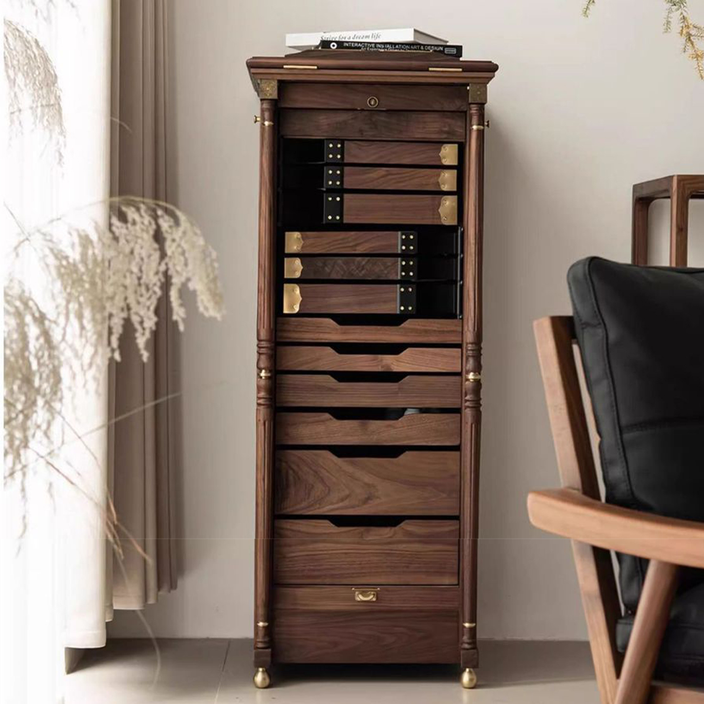 法式复古实木牙科柜茶水柜