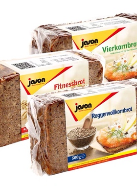 德国黑麦燕面包 jason no sugar fitness wholewheat Rye Bread