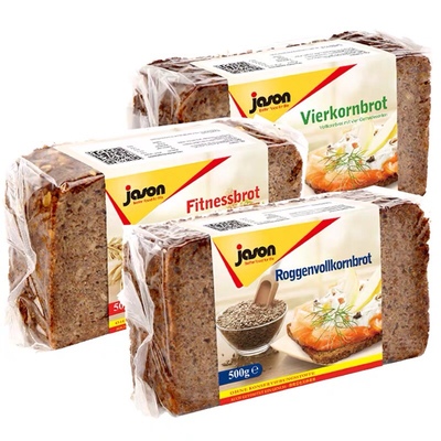 德国黑麦燕面包 jason no sugar fitness wholewheat Rye Bread