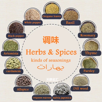 Herbs spices seasoning Cumin Thyme Ginger  cardamom  调味品