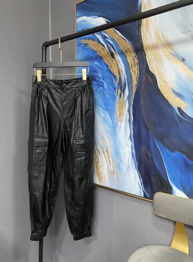 M黑色侧面兜裤腿收口灯笼裤休闲裤MBO1PAT028