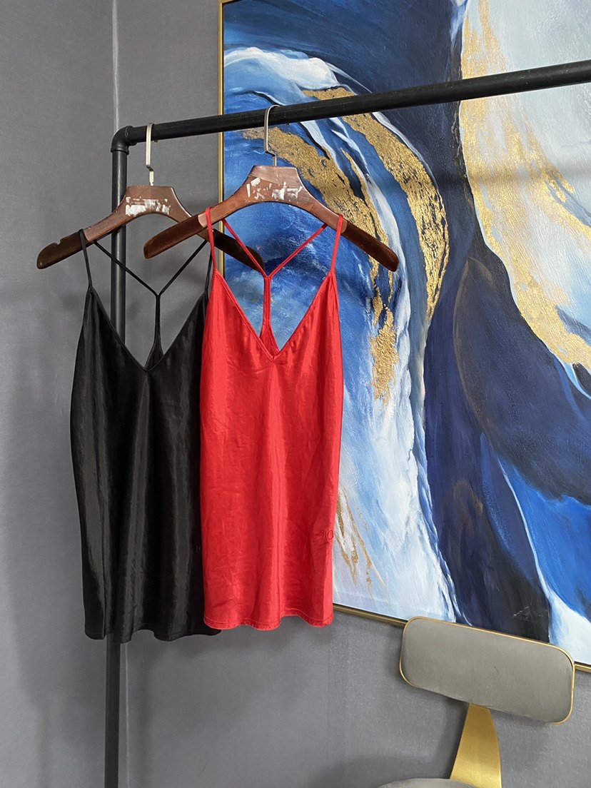 e黑红两色醋酸流苏边细带吊带eai2vet002