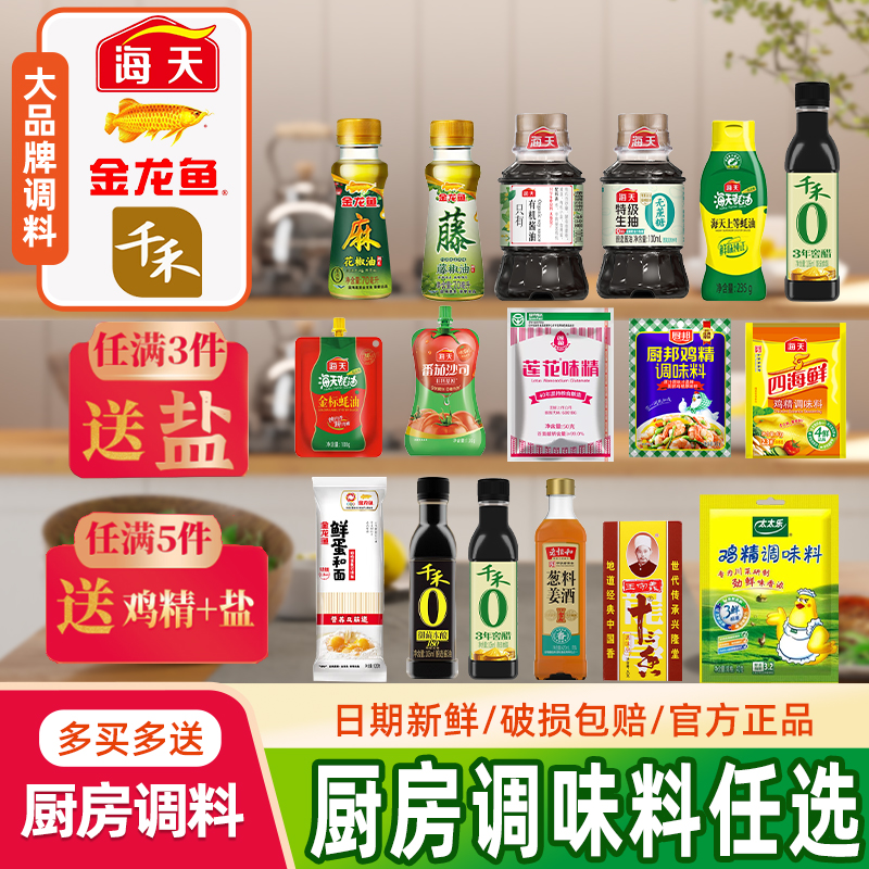 海天调料组合小瓶调味料生抽酱油白灼汁番茄酱厨房炒菜调味品自选