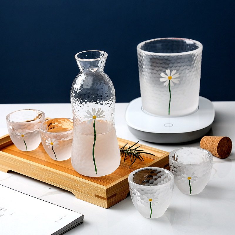 家用云雾玻璃小酒杯白酒杯酒壶酒盅小号一两一口杯烈酒杯酒具套装