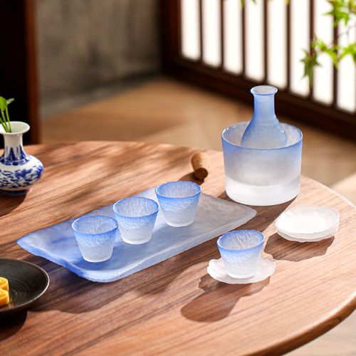 小清新蔚蓝日式酒具套装