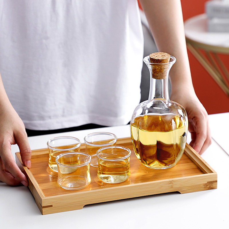 万岛阁 手工新中式玻璃酒壶高硼硅酒具分酒器白酒杯清酒酒壶套装