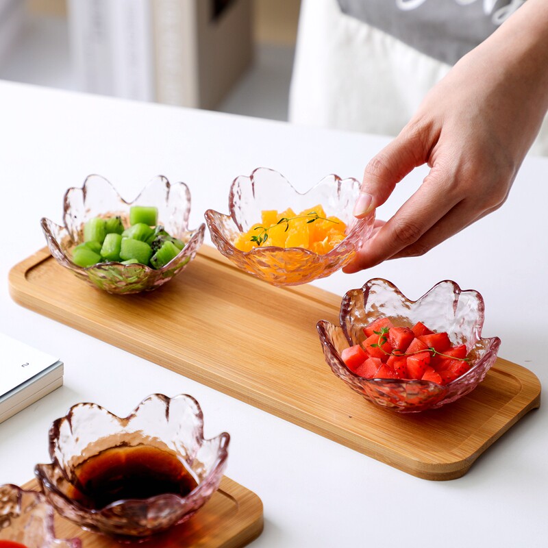 日式锤目纹樱花玻璃味碟酱料碟小碟子醋碟火锅蘸料调料碟子