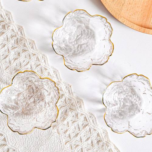 透明锤纹樱花玻璃味碟