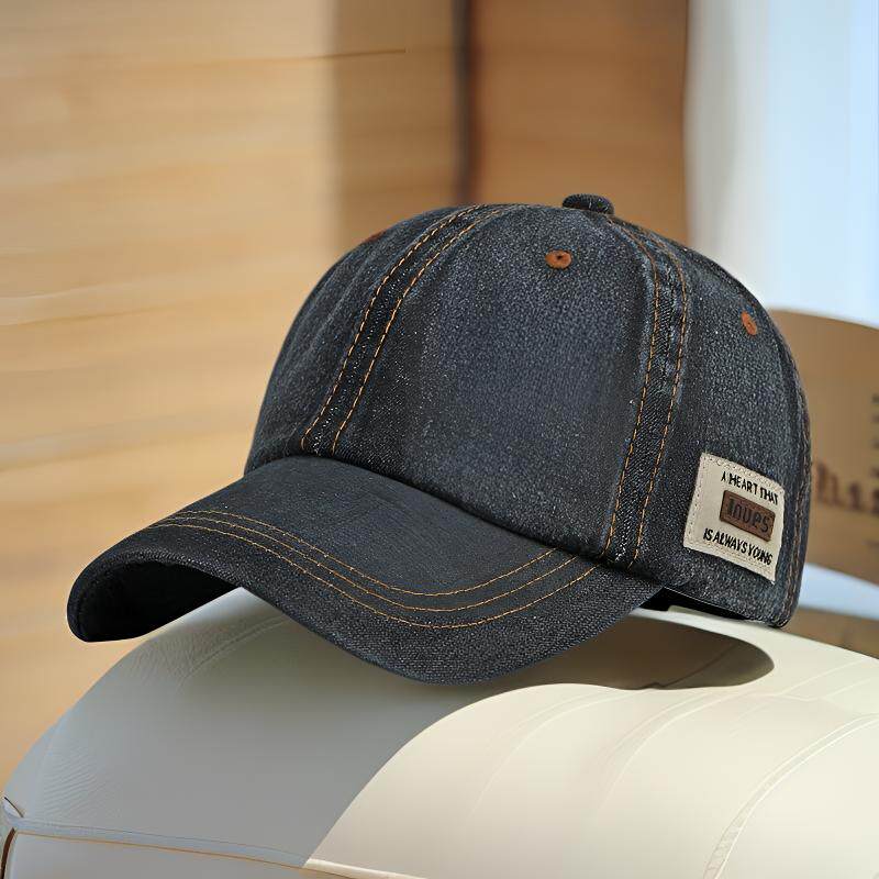 春夏帽子男女四季水洗牛仔鸭舌帽韩版时尚贴布防晒遮阳帽棒球帽