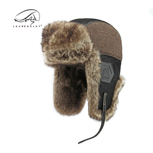 冷天帽子男女秋冬季护耳保暖雷锋帽户外防寒防雪骑行帽皮革飞行帽