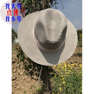 大头围男女出游草帽 欧美太阳帽 大小号平檐帽子 巴拿马遮阳帽