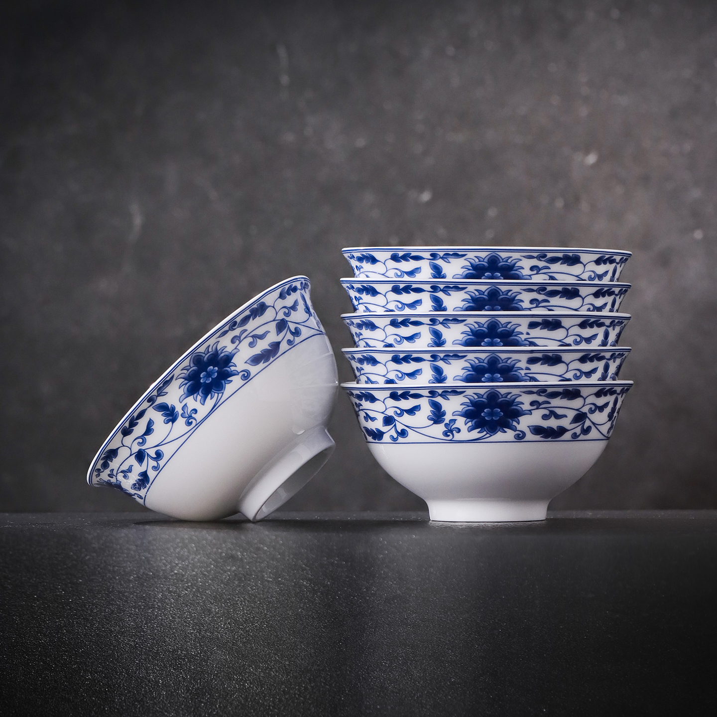 景德镇官方陶瓷无铅吃饭碗个人中式釉中彩青花餐具套装精致乔迁礼