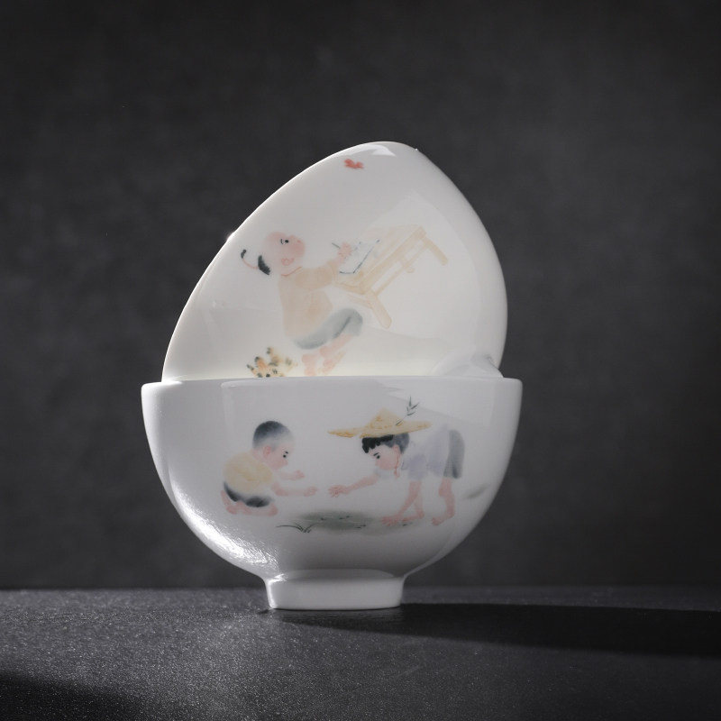 景德镇官方陶瓷碗盘碟釉中彩家用饭碗汤碗菜盘高温白瓷餐具组合