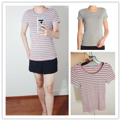 思思美国代购 jcrew春秋新品 简洁基本款 纯棉 T恤 上衣 女 短袖
