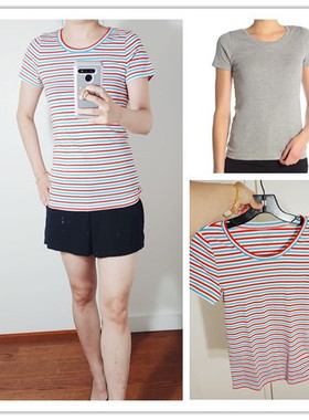 思思美国代购 jcrew春秋新品 简洁基本款 纯棉 T恤 上衣 女 短袖