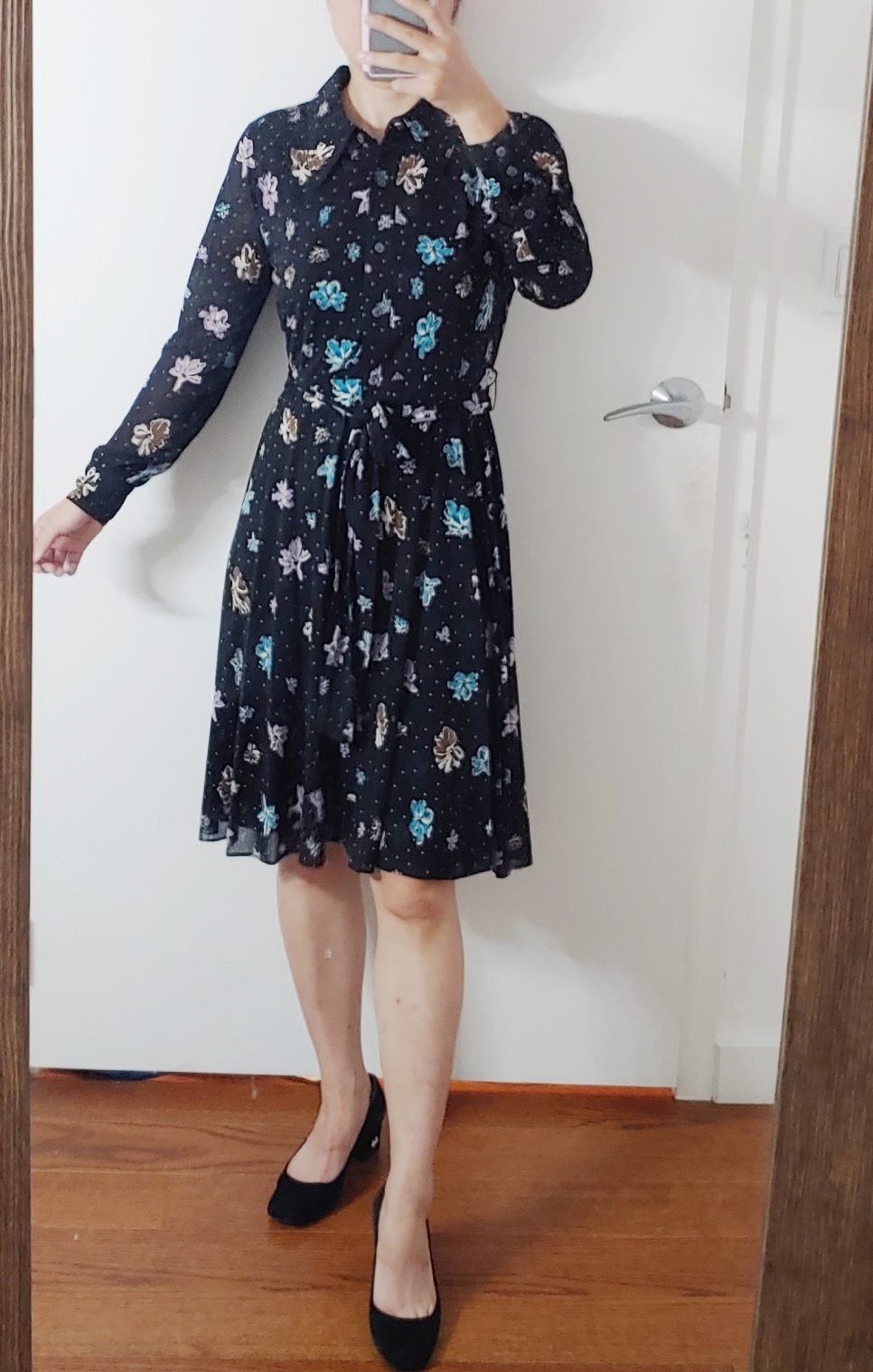 代购  思思美代 代购dvf 春秋新品 冰雪花 衬衫连衣裙 dory 长袖