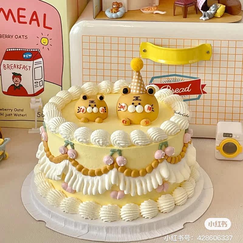 软陶小老虎摆件生日蛋糕装饰