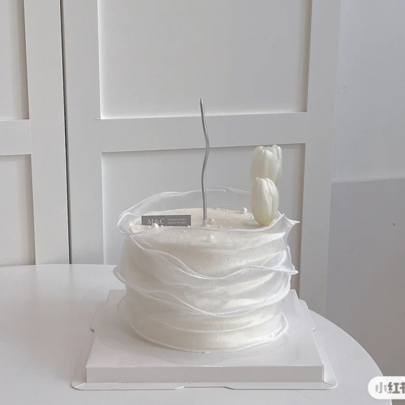 母亲节蛋糕装饰插件网纱围螺旋