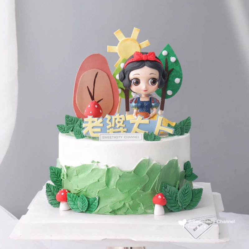 卡通下午茶冰雪女王公主蛋糕装饰