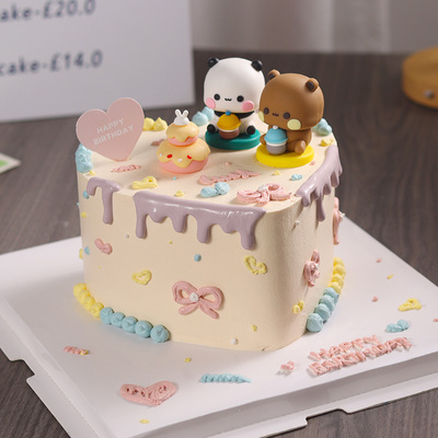 卡通立体一二布布生日蛋糕装饰