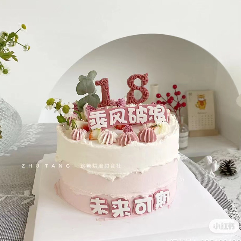 18岁成人蛋糕装饰摆件巧克力硅胶模具乘风破浪未来可期蛋糕模具