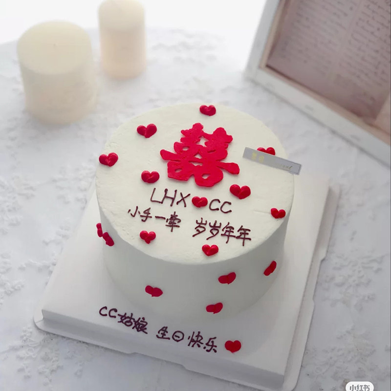 结婚纪念日订婚蛋糕装饰插件 翻糖印花囍字模具切模工具 發字摆件
