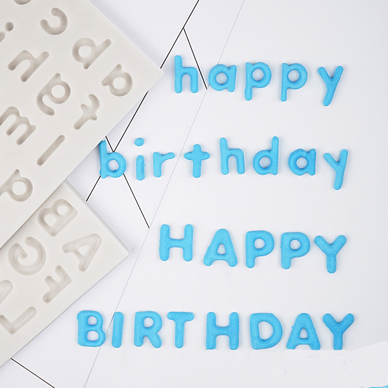 26个字母英文字母巧克力硅胶模具手工翻糖立体字母蛋糕装饰小摆件