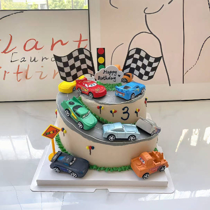 盘山公路儿童生日蛋糕装饰卡通小汽车红绿灯摆件赛车旗子烘焙插件,节庆用品/礼品,节日装扮用品,淘宝优惠券,粉丝福利购,淘宝优惠卷