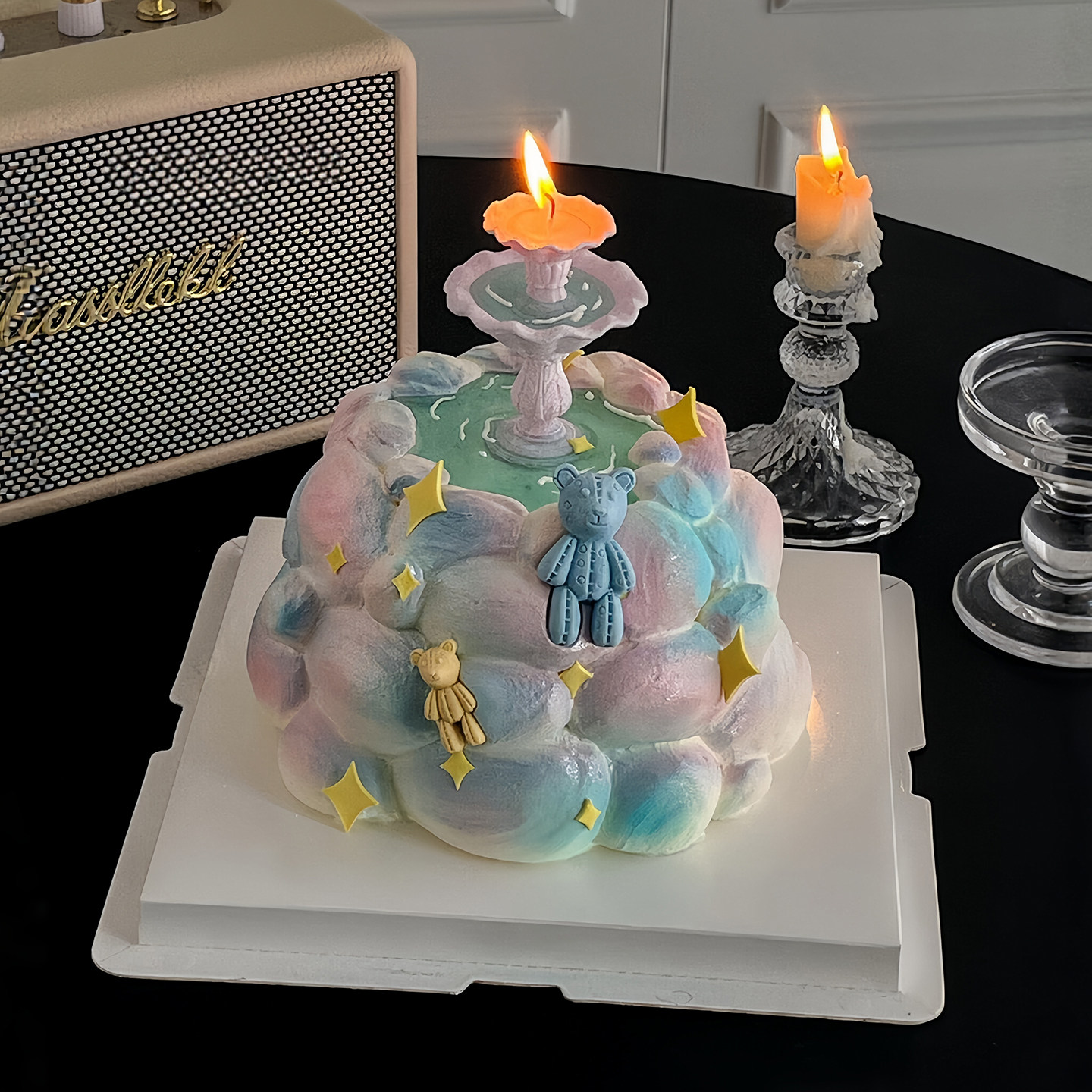 韩系ins风许愿池生日蛋糕装饰