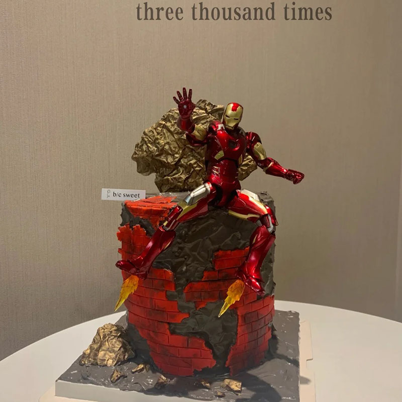 英雄蛋糕装饰摆件钢铁大侠