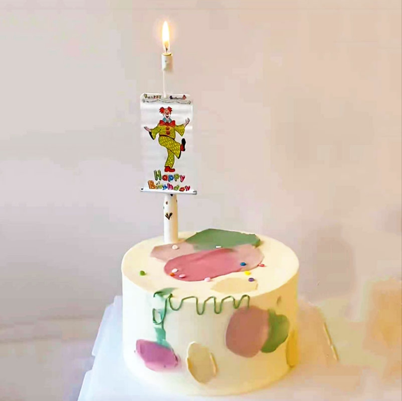 惊喜小丑蜡烛生日蛋糕插牌ins搞怪装饰创意整蛊玩具横幅新奇蜡烛