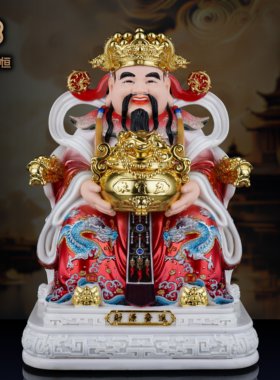 纯手工树脂财神招财镇宅摆件