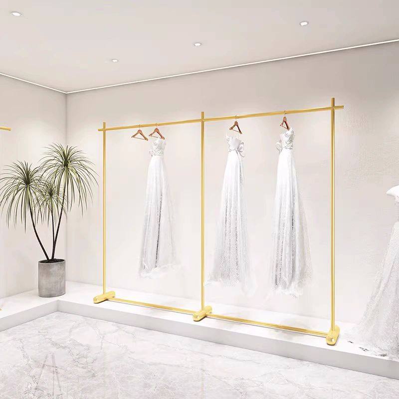 高档婚纱店礼服架子落地式旗袍展示架专用影楼礼服货架陈列挂衣架