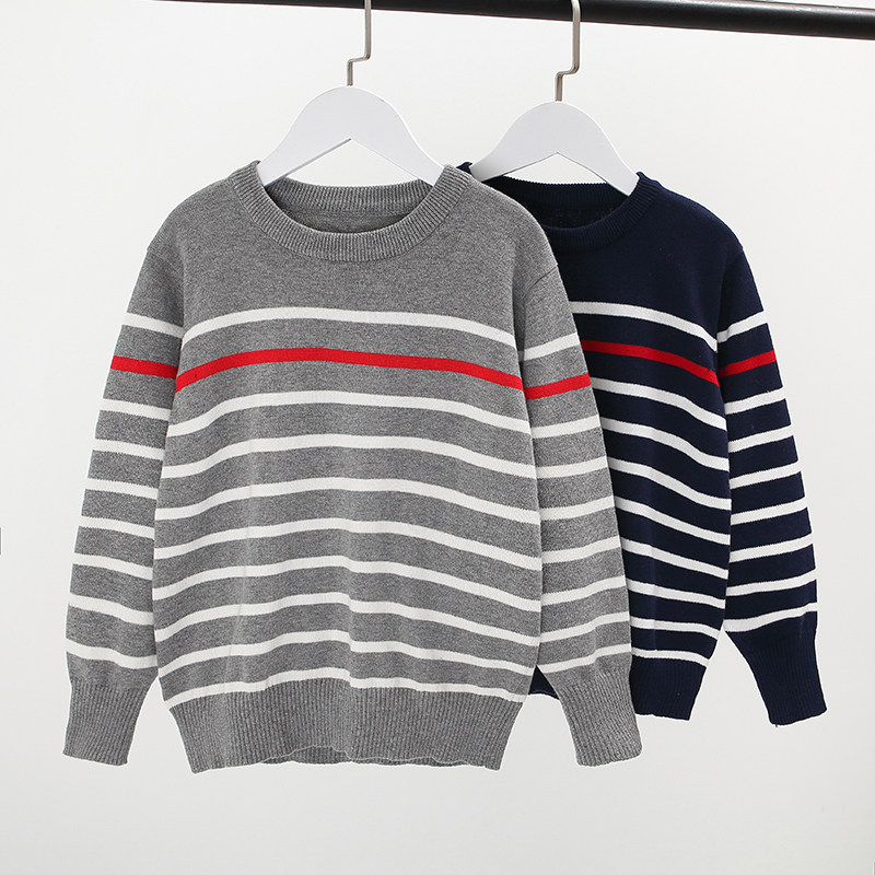 2026新中大童打底条纹套头纯棉男童毛衣圆领春秋洋气针织衫,童装/婴儿装/亲子装,毛衣/针织衫,淘宝优惠券,粉丝福利购,淘宝优惠卷