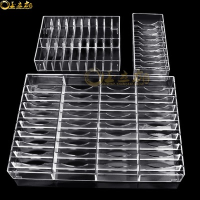 透明格子盘亚克力银饰展示盘珠宝手镯首饰玉石收纳盒带盖子散珠盘