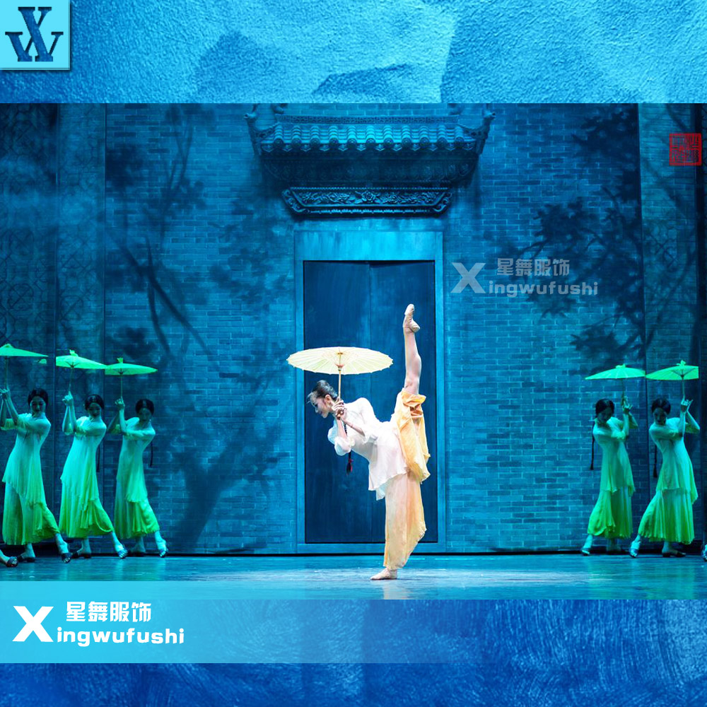 雨打芭蕉舞蹈演出服淡雅古典舞