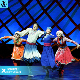 星舞服饰正品 民族民间舞草原英雄小姐妹舞蹈服装 蒙古艺术演出服装