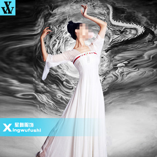 古典舞汉唐舞蹈服装华宵一长相思舞蹈服飘逸白纱汉服襦裙艺考服装