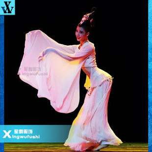 汉服古装 舞服广袖 仙女服厂家直销 桃李杯水袖 古典舞宫飞燕舞蹈服装