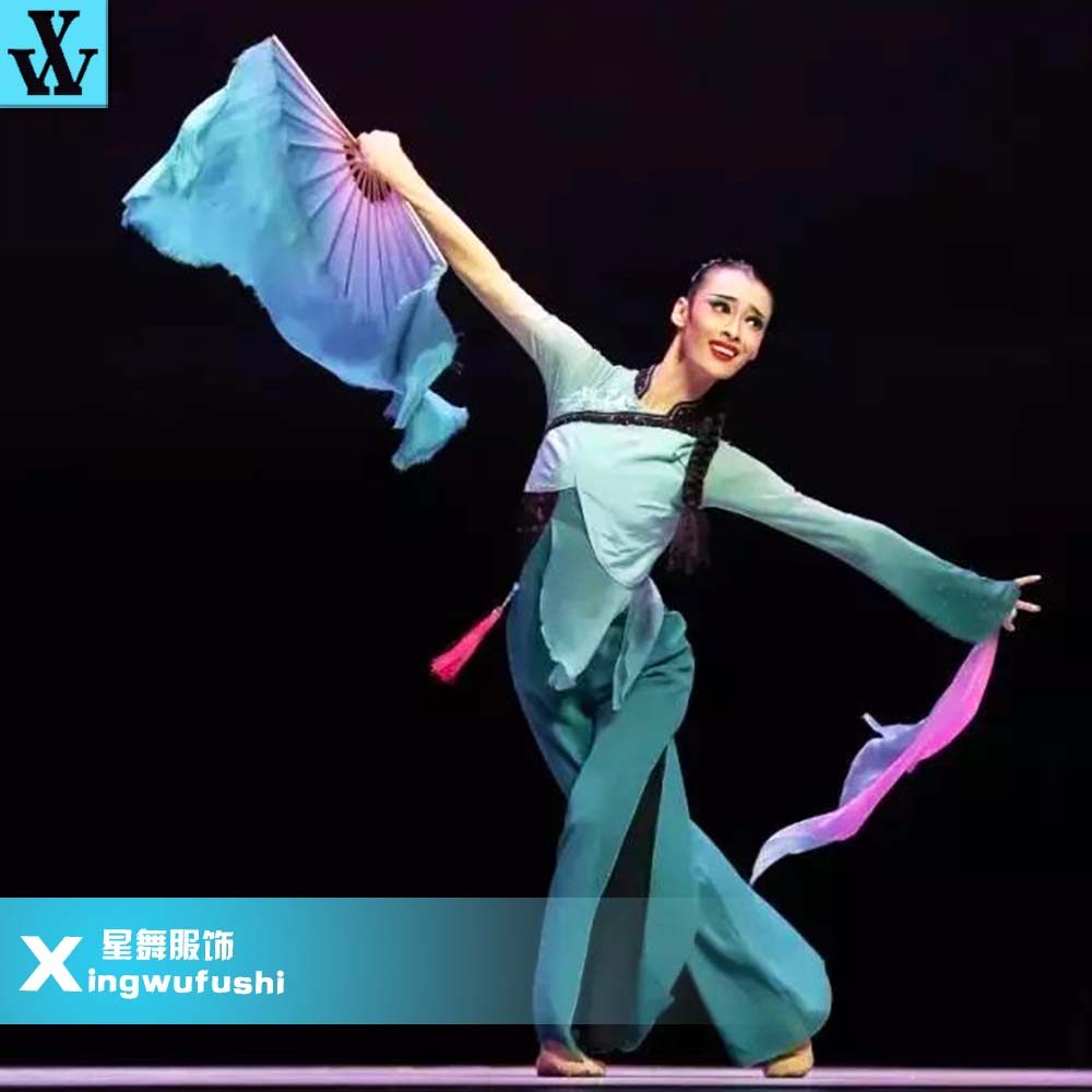 桃李杯艺考山东秧歌组合舞蹈服装民族扇子舞蹈演出服高雅气质秧歌_虎窝淘