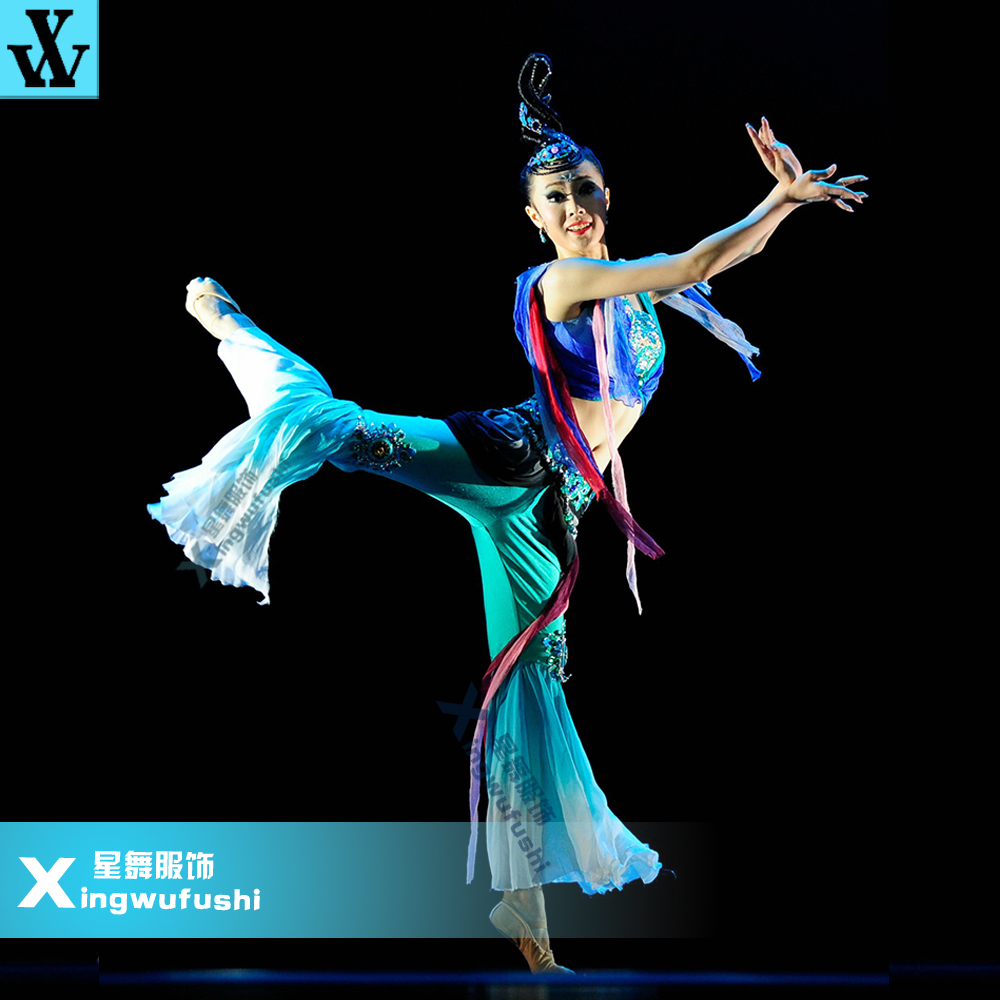 吉祥天舞蹈服装敦煌丝路舞蹈服