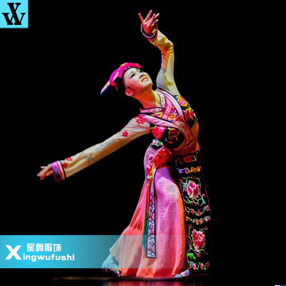 羌族桃李杯一篓秋舞蹈服装演出服少数民族民间舞蹈服厂家直销正品