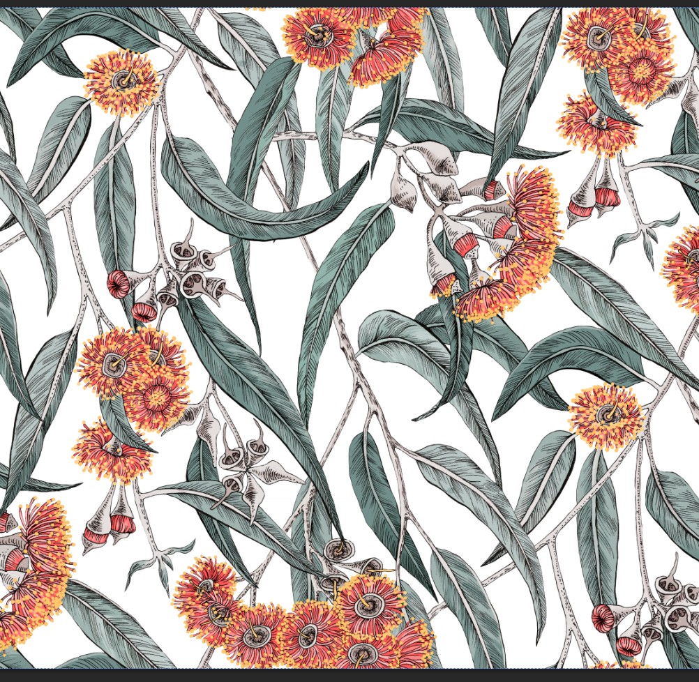 四方连续花型设计PSD TIF印花格式 素材  手绘花朵T3-35