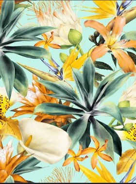 四方连续花型设计PSD TIF印花格式  手绘花朵T1-19