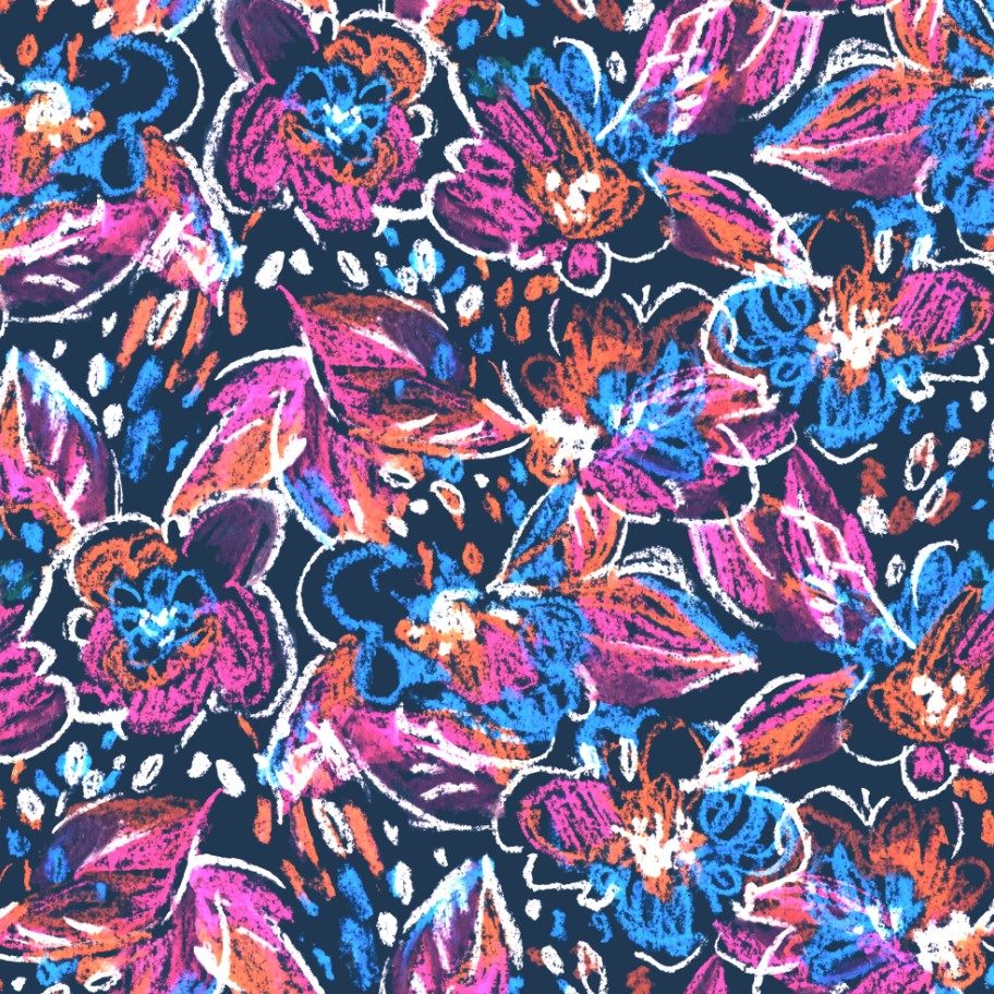 四方连续定制面料布料数码印花花型设计打样米样 花朵手绘T9-66,居家布艺,海绵垫/布料/面料/手工diy,淘宝优惠券,粉丝福利购,淘宝优惠卷