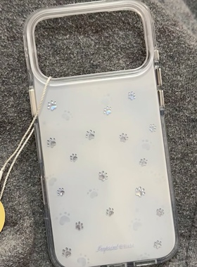 ins满屏小猫爪圆边双层适用苹果17promax手机壳iPhone16新款保护套15 /14/13全包硅胶防摔日韩小众
